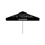 Valaisanne Sonnenschirm 3.5m quadratisch/ schwarz Doppel-Top
