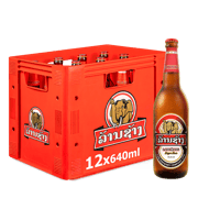 ເບຍລ້ານຊ້າງ ແກ້ວ 640ml x12 (ລັງຢາງ)