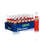 ມິຣິນດາແດງ ສະຕຣໍເບີຣີ ແກ້ວ 280ml x24 (ລັງຢາງ)