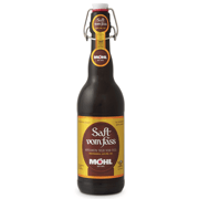 Möhl Apfelwein trüeb vom Fass Bügelflasche im Harass 15X0,50