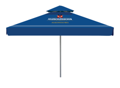 Feldschlösschen Alkoholfrei Sonnenschirm 3.5m quadratisch Doppel-Top