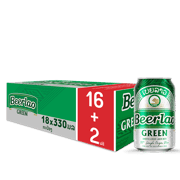 ເບຍລາວກຣີນ ກະປ໋ອງ 330ml x18 (16+2) ແກັດເຈ້ຍ ໂປຣໂມຊັນ (ແກັດເຈ້ຍ)