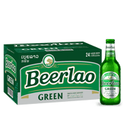 ເບຍລາວກຣີນ ແກ້ວ 330ml x24 (ແກັດເຈ້ຍ)
